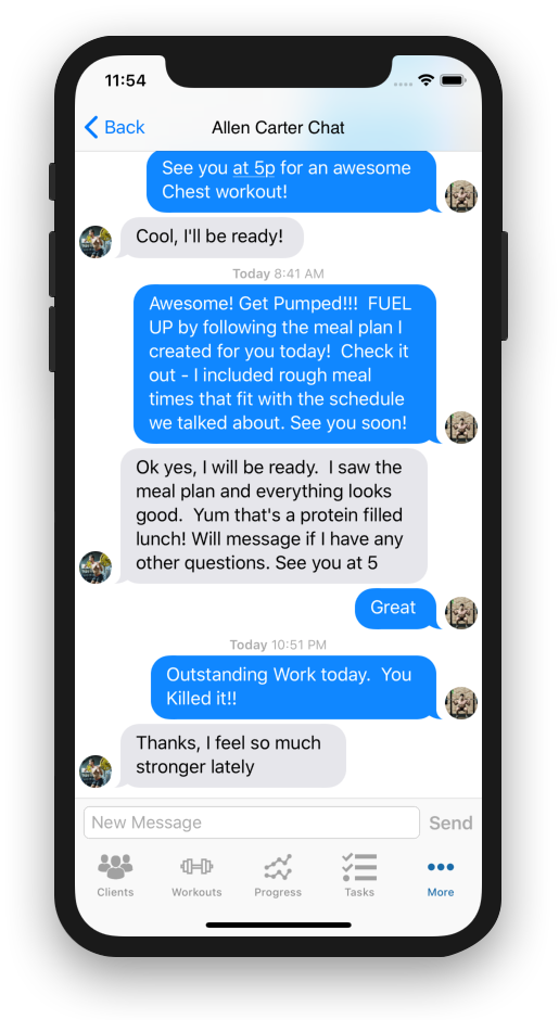 personal client fitness software training messaging trainer tracking trainers clients