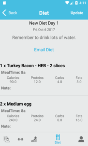 The FitSW Android App enables you to plan, edit, and deliver diets to your clients.