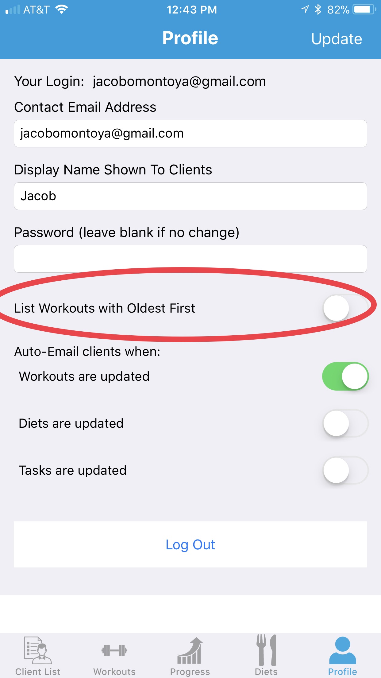 You can now choose the display order for your workouts, tasks, and events on your profile tab. Total Diet Macros Display as well.