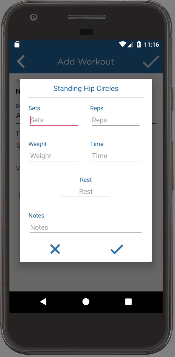 Personal Trainer Software Android App Addinng Workout