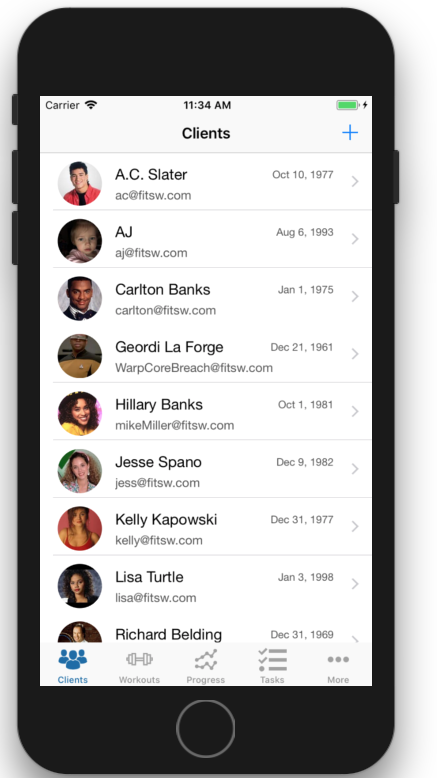 Profile pics helps personalize your personal training client list even further.