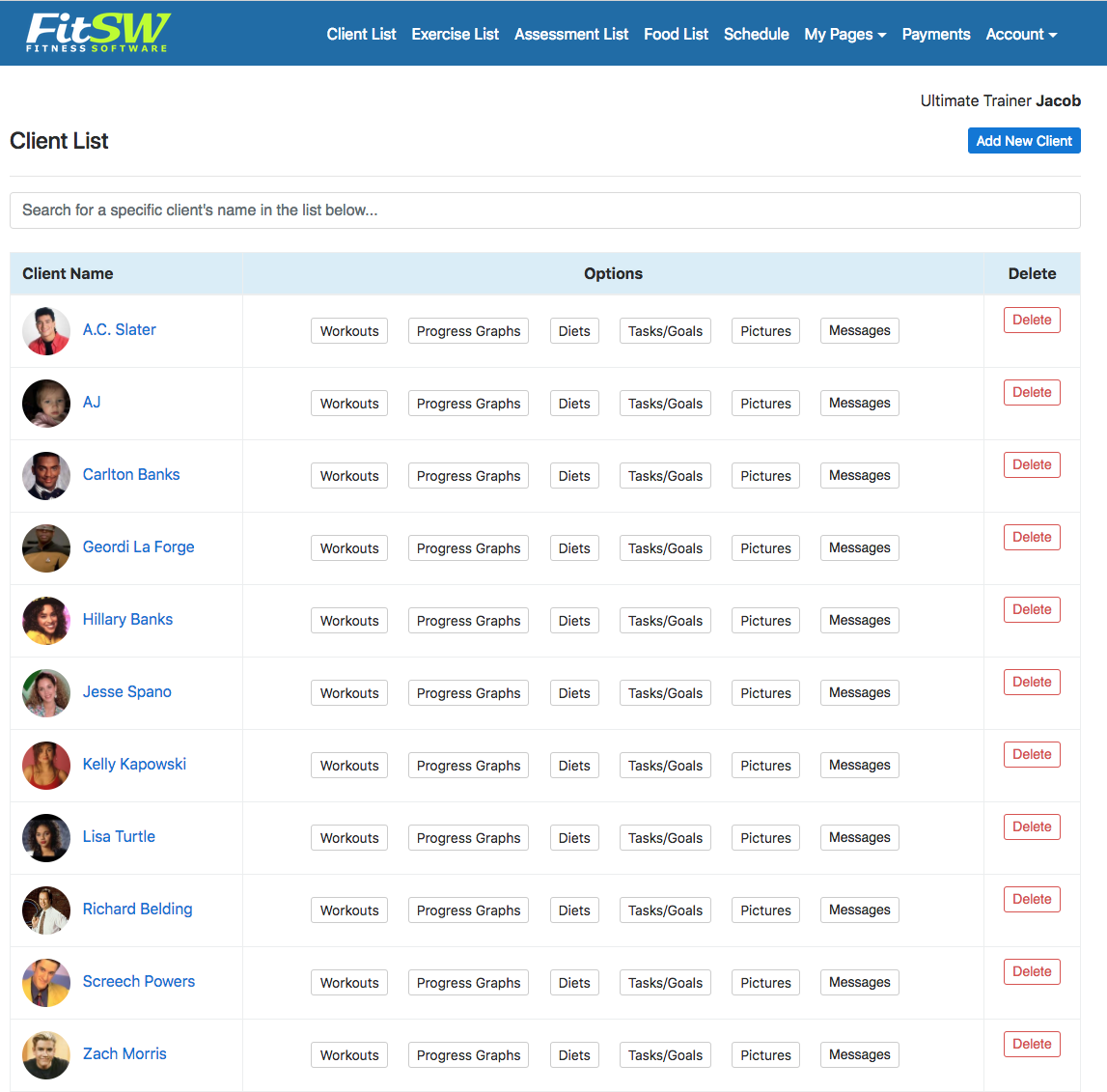 Profile Pictures for Personal Training Clients on website