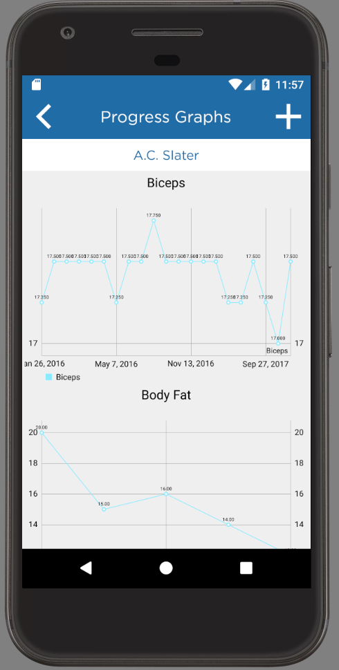 Personal Trainer App Android Fitness Progress Graphs