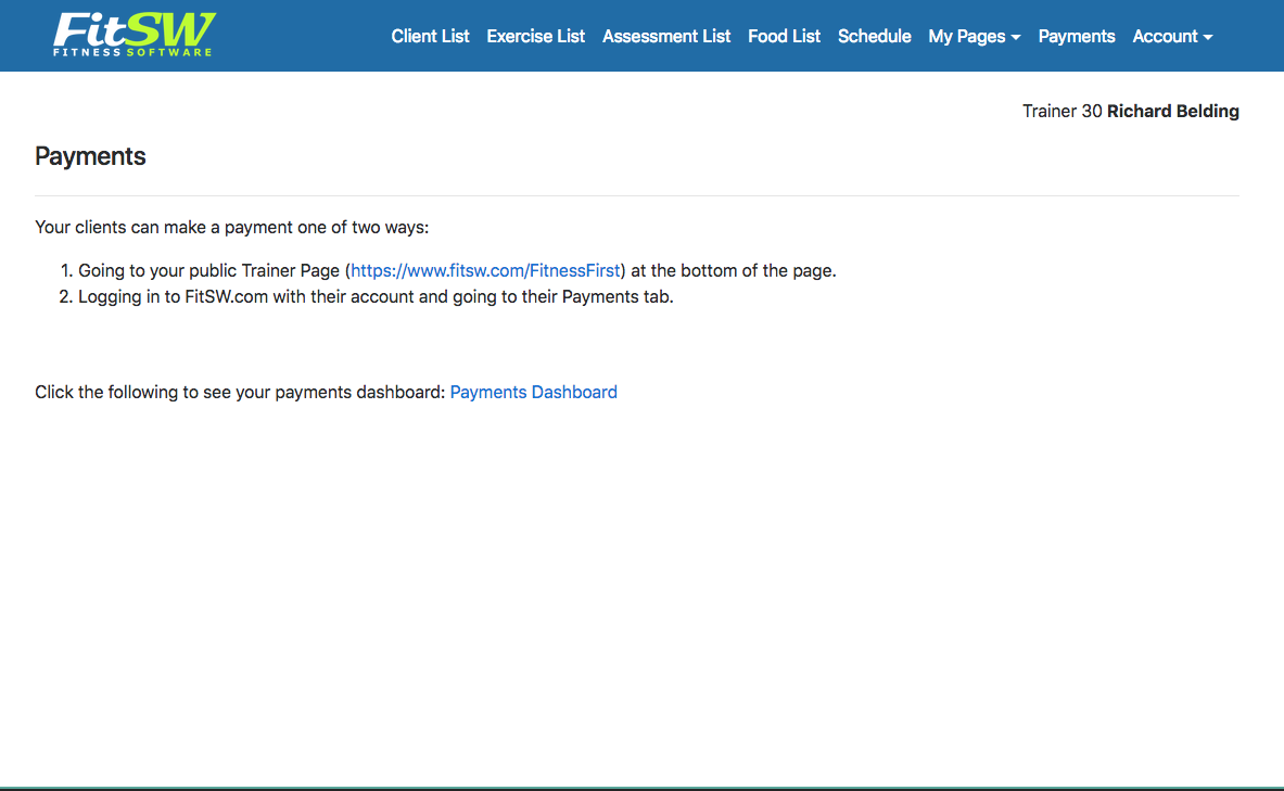 Accepting Payments From Personal Training Clients After Setup